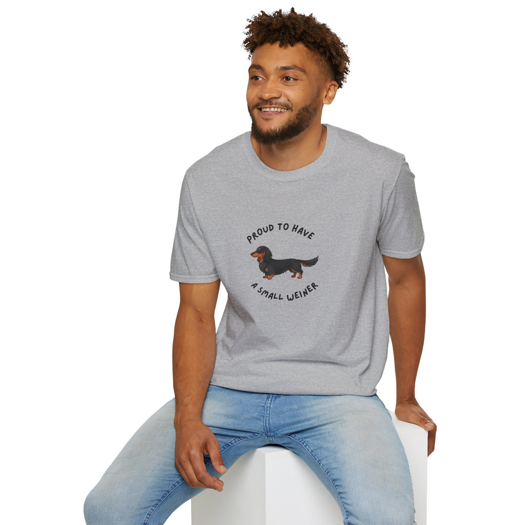 Dachshund T-Shirt — "Proud to Have a Small Weiner" Cute Wiener Dog Tee