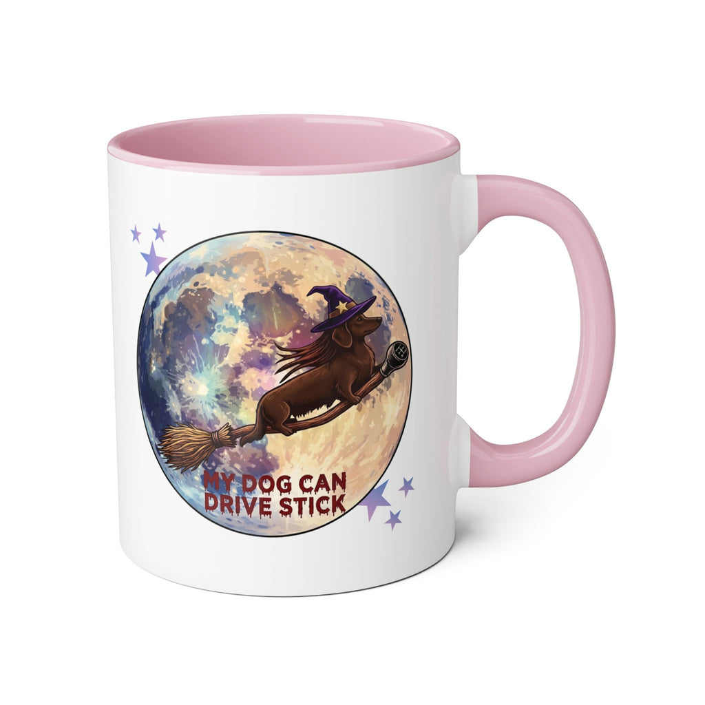 Witch Dog Moon Accent Mug — “My Dog Can Drive Stick” 11oz
