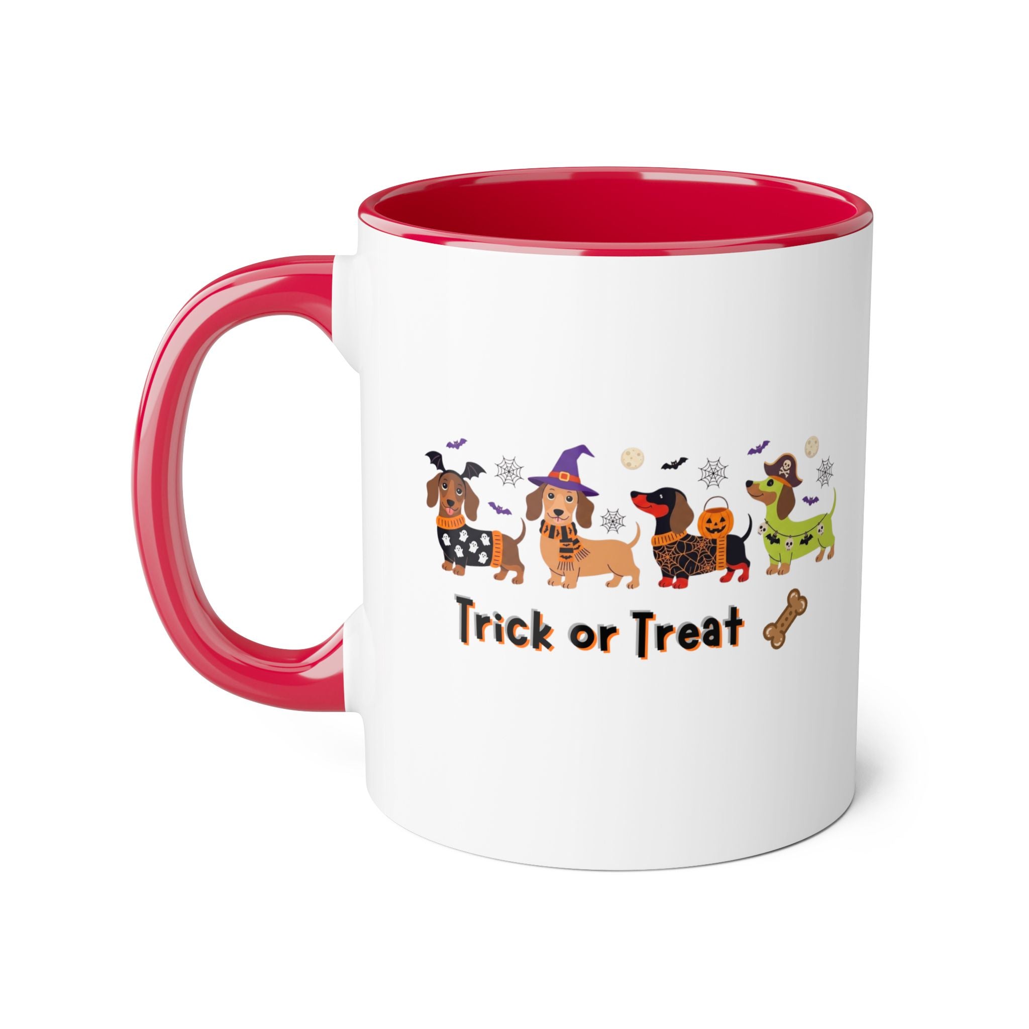 Halloween Dachshund Mug — "Trick or Treat" 11oz Accent Coffee Cup