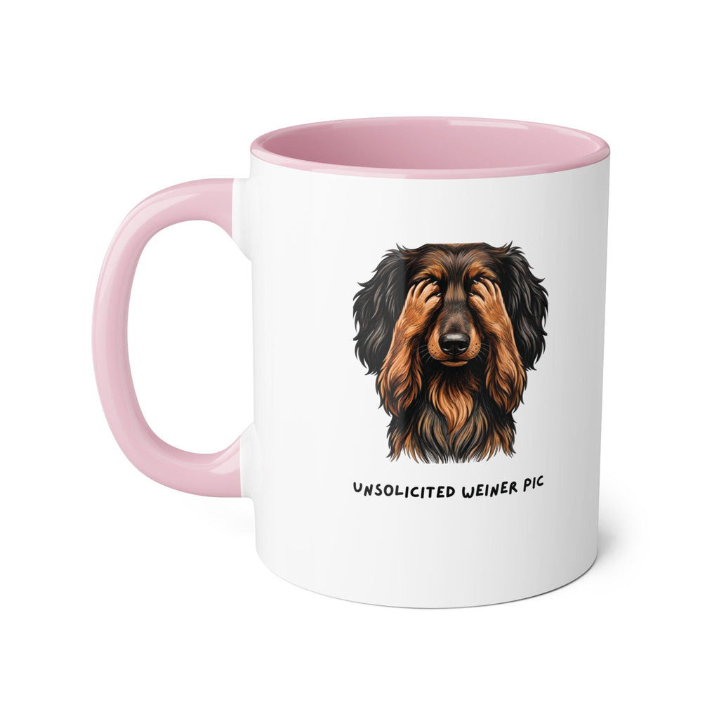 Dog Mug – "Unsolicited Weiner Pic" Dachshund Accent Coffee Mug, Funny Pet Lover Gift, 11oz
