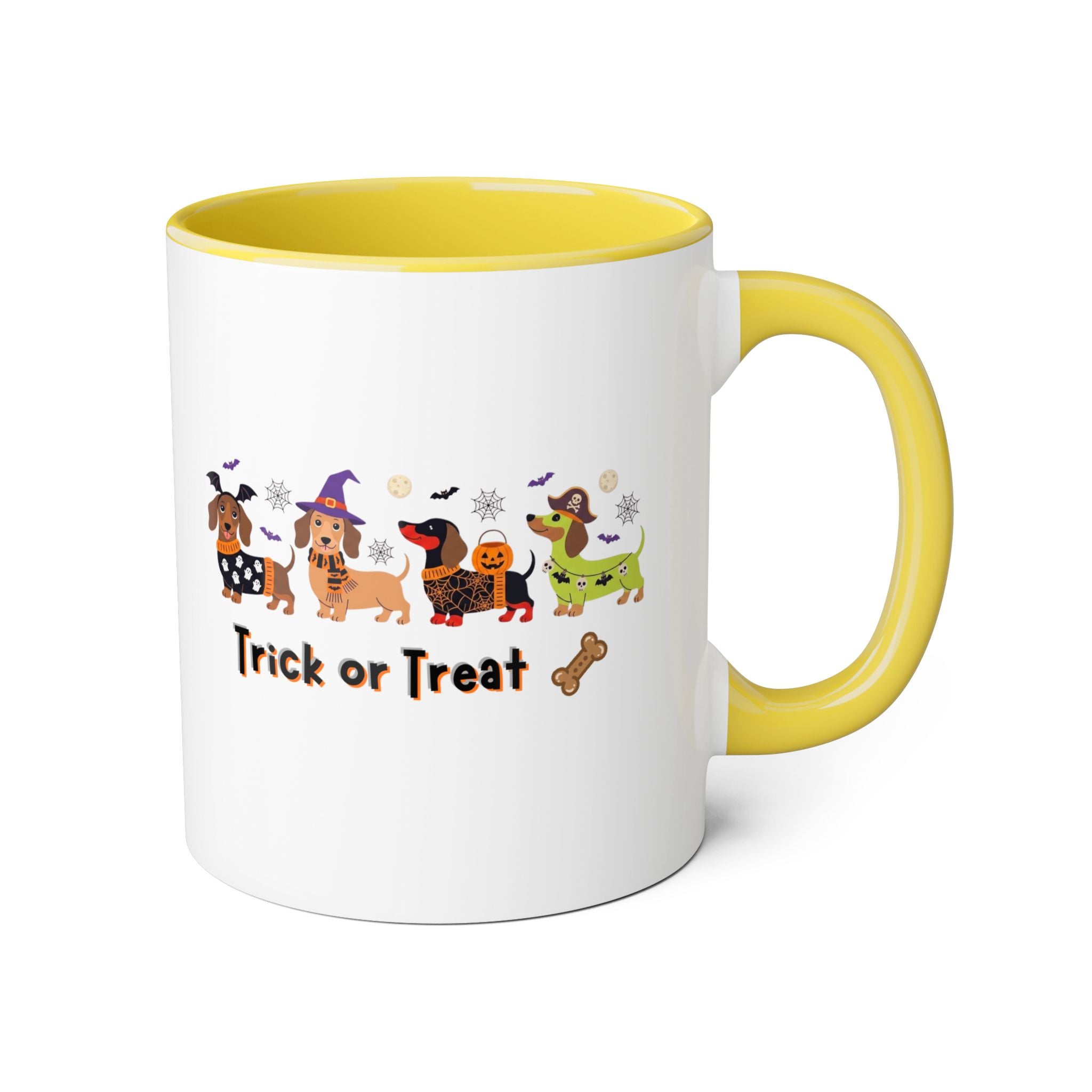 Halloween Dachshund Mug — "Trick or Treat" 11oz Accent Coffee Cup