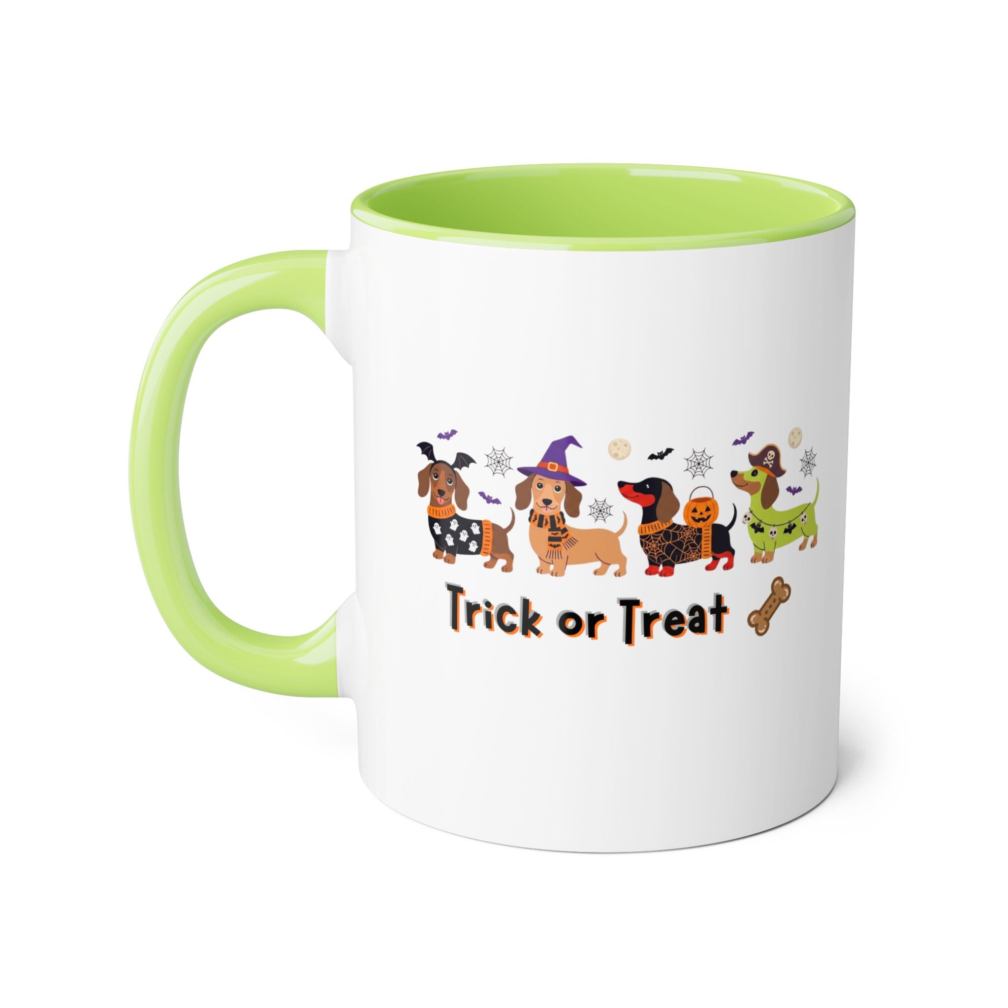 Halloween Dachshund Mug — "Trick or Treat" 11oz Accent Coffee Cup