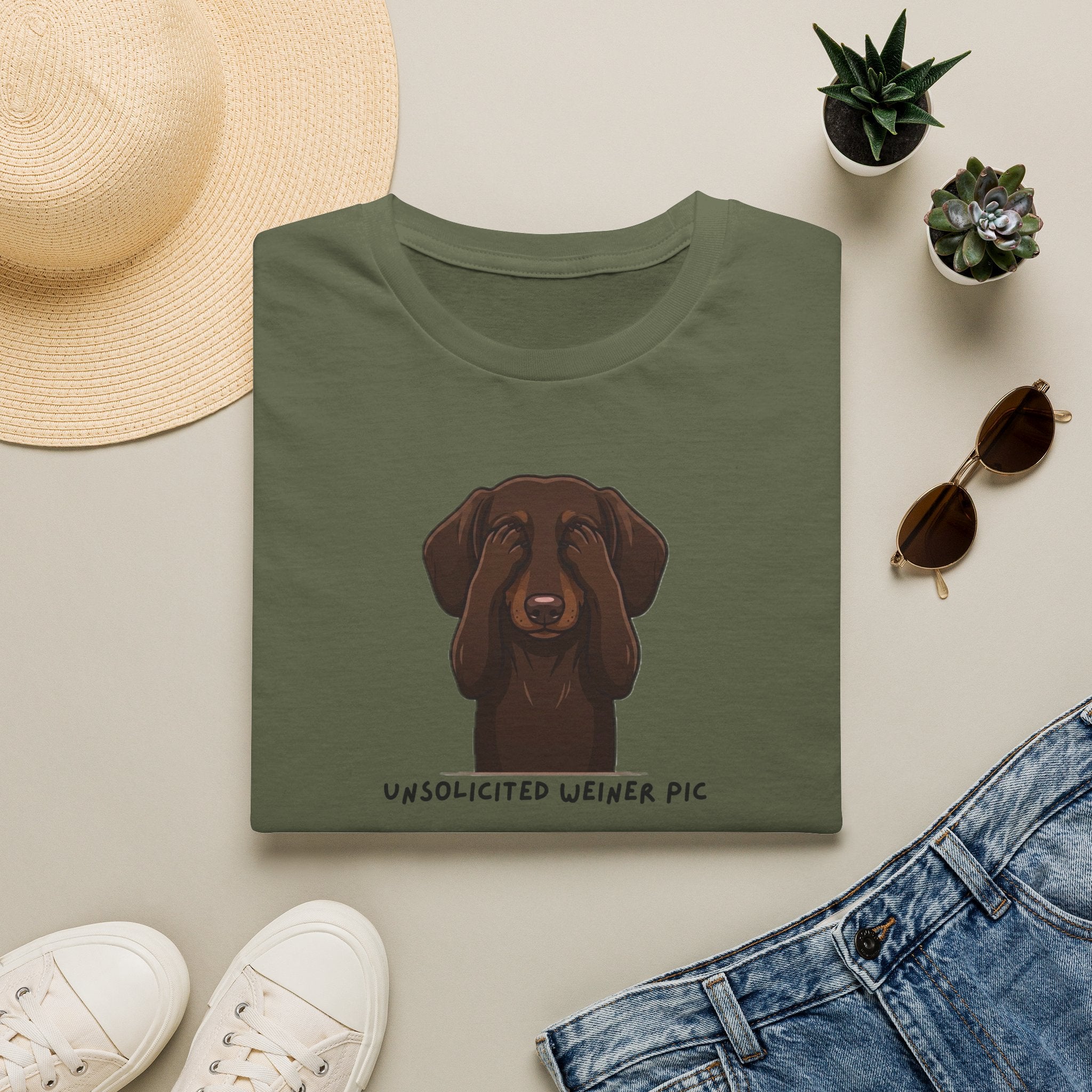 Dog Lover T‑Shirt – "Unsolicited Weiner Pic" Dachshund Graphic Tee