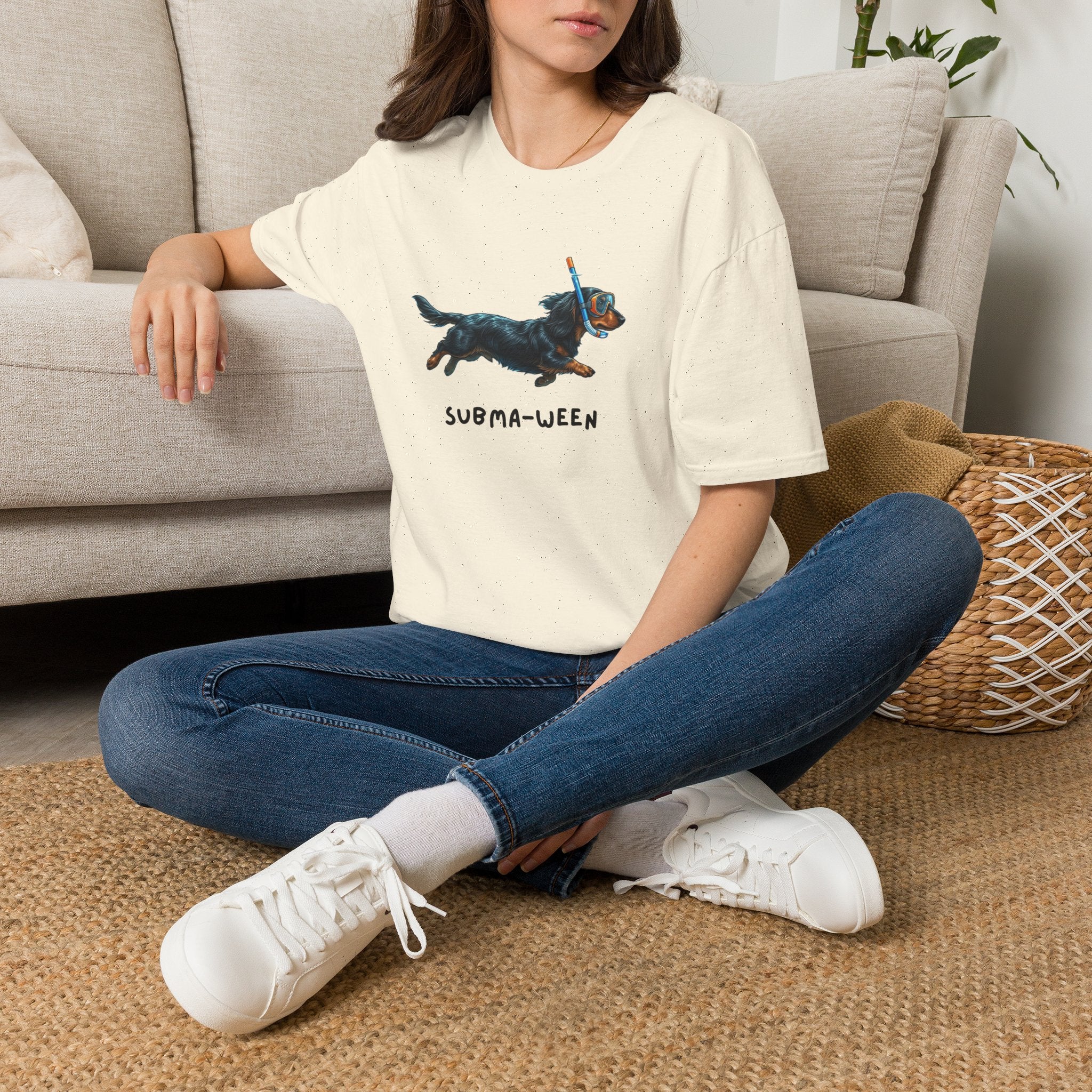 Subma-Ween Dachshund Snorkel Tee — Cute Dog Halloween T-Shirt