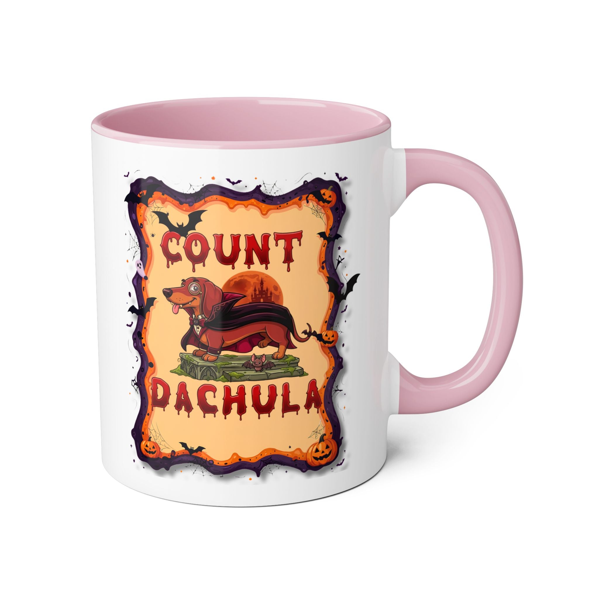 Count Dachula Mug — Funny Halloween Dachshund Coffee Cup (11oz Accent)