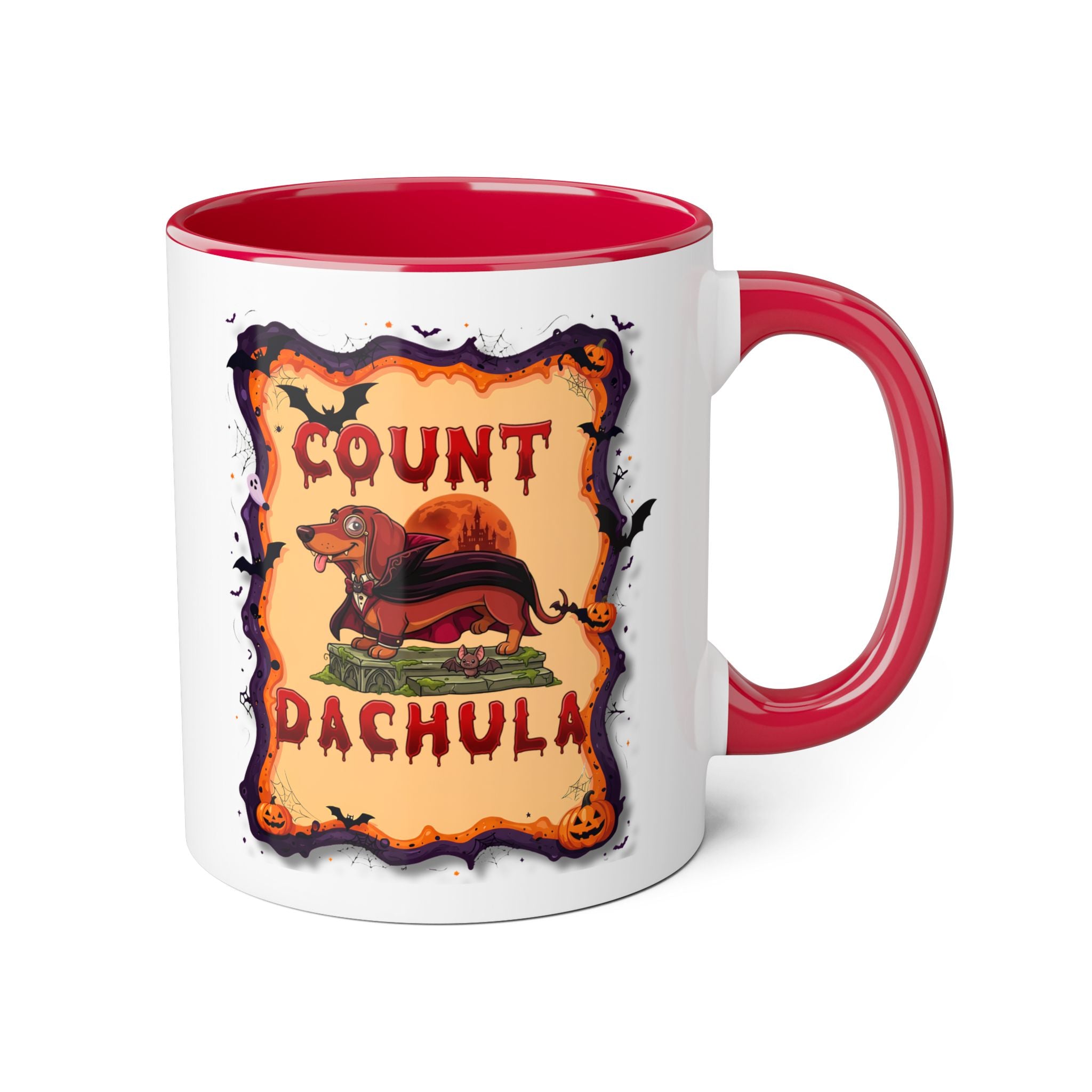 Count Dachula Mug — Funny Halloween Dachshund Coffee Cup (11oz Accent)