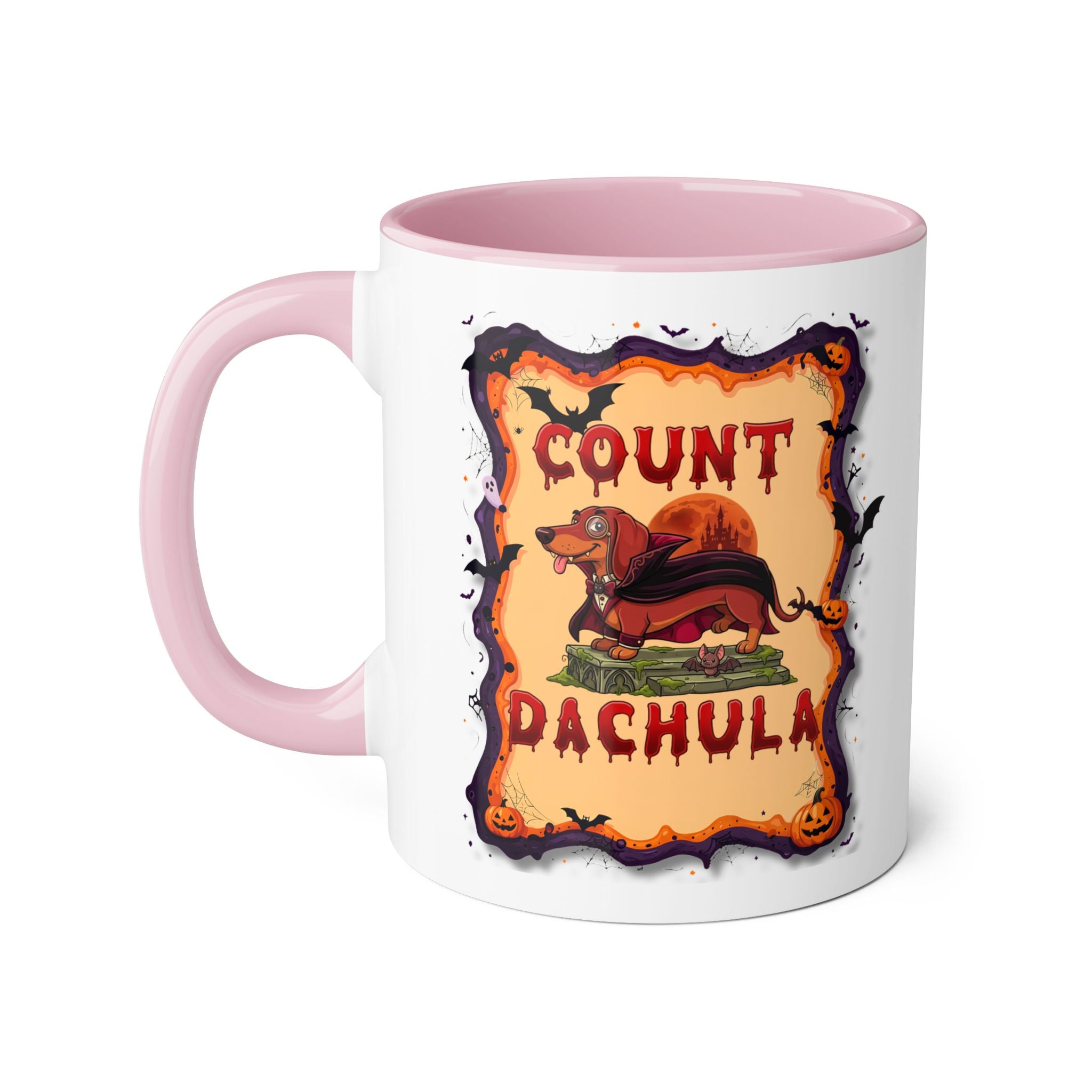 Count Dachula Mug — Funny Halloween Dachshund Coffee Cup (11oz Accent)
