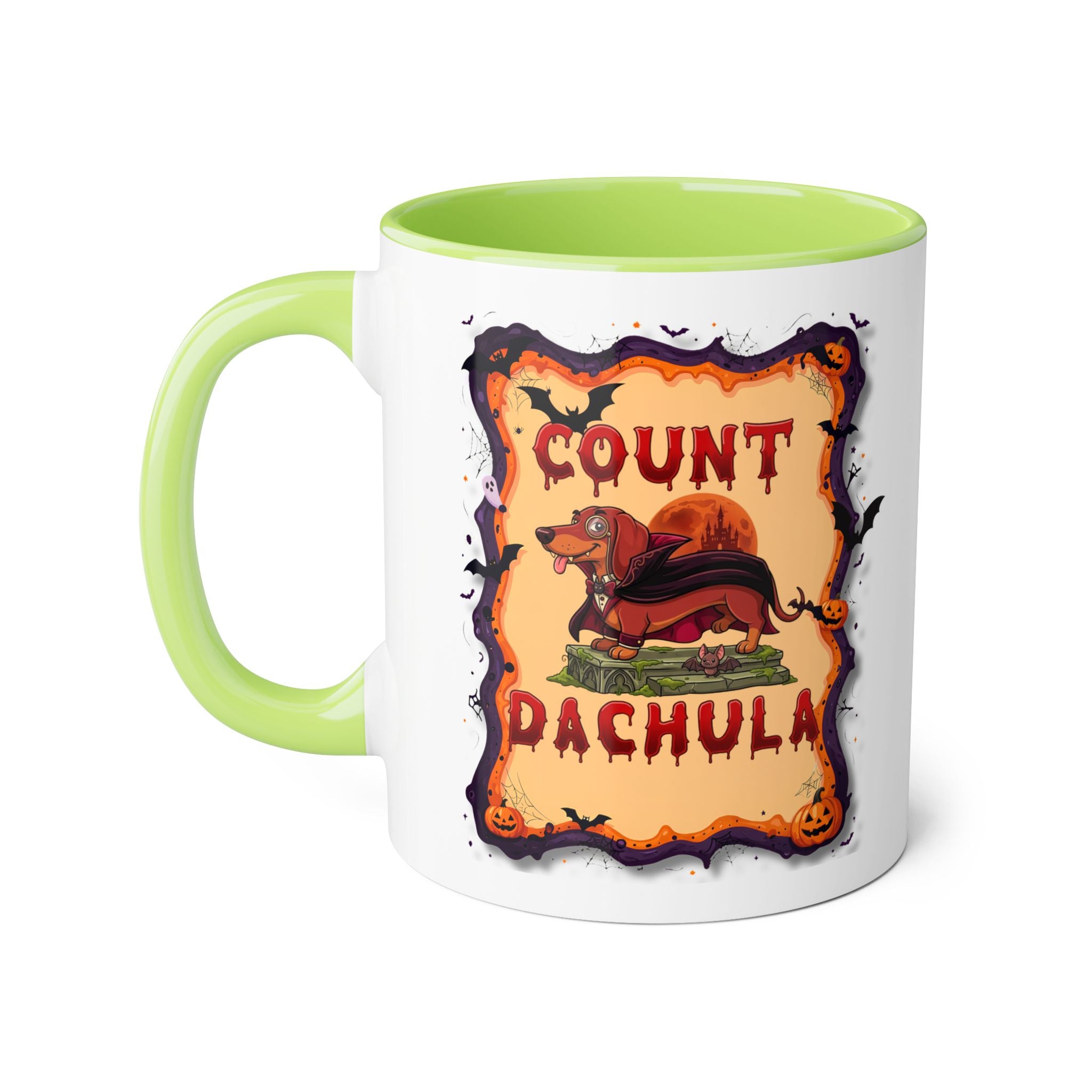 Count Dachula Mug — Funny Halloween Dachshund Coffee Cup (11oz Accent)