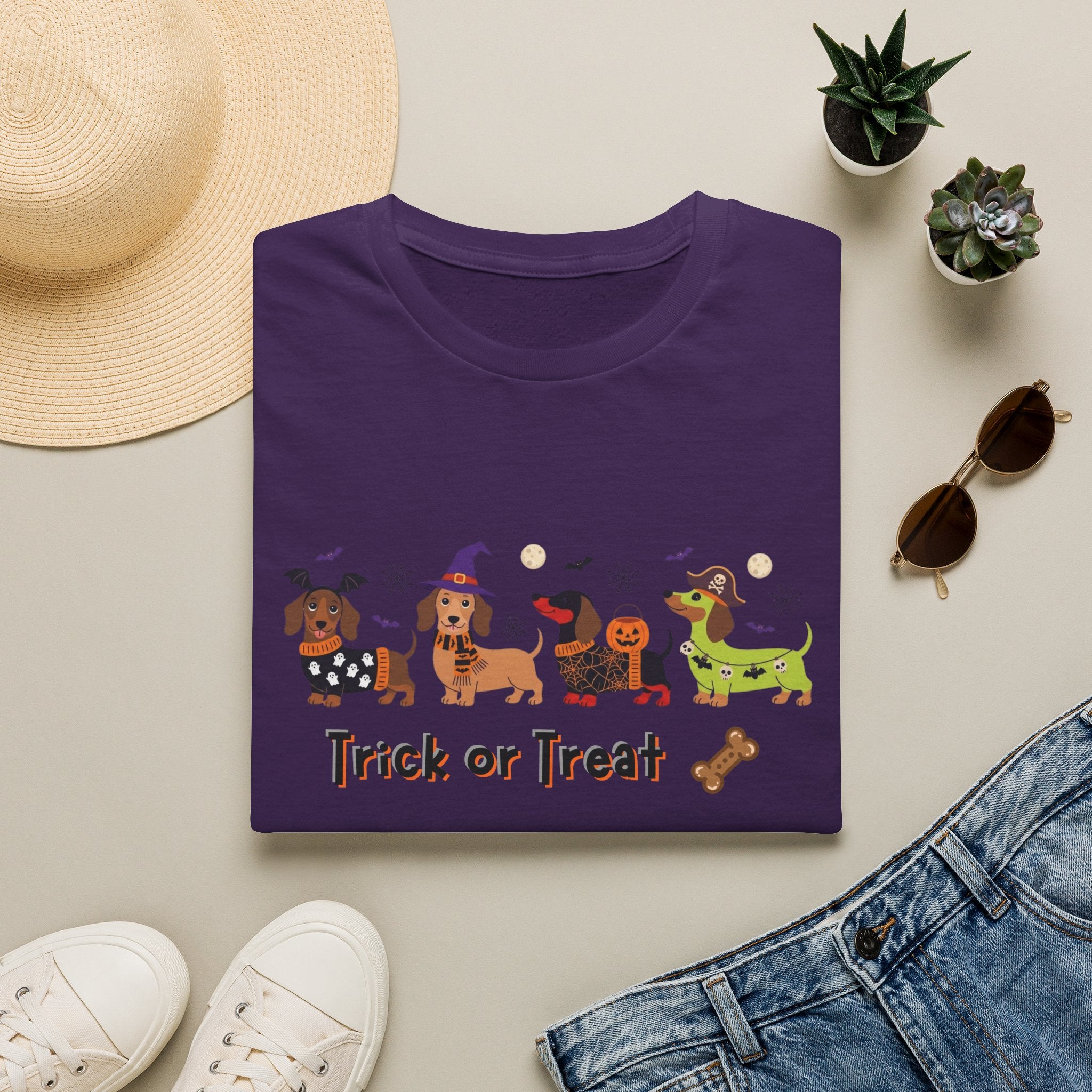Halloween Dachshund T-Shirt — Trick or Treat Wiener Dog Tee