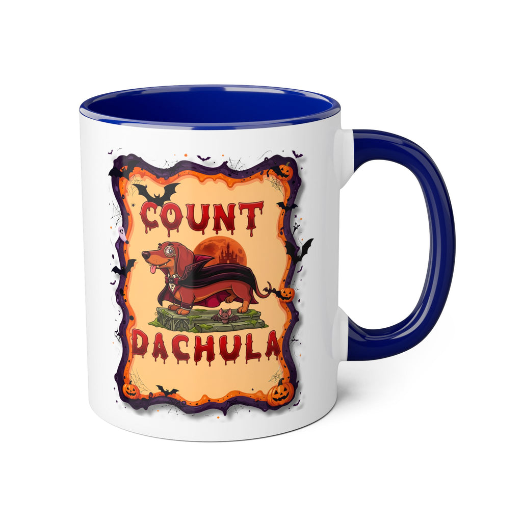 Count Dachula Mug — Funny Halloween Dachshund Coffee Cup (11oz Accent)