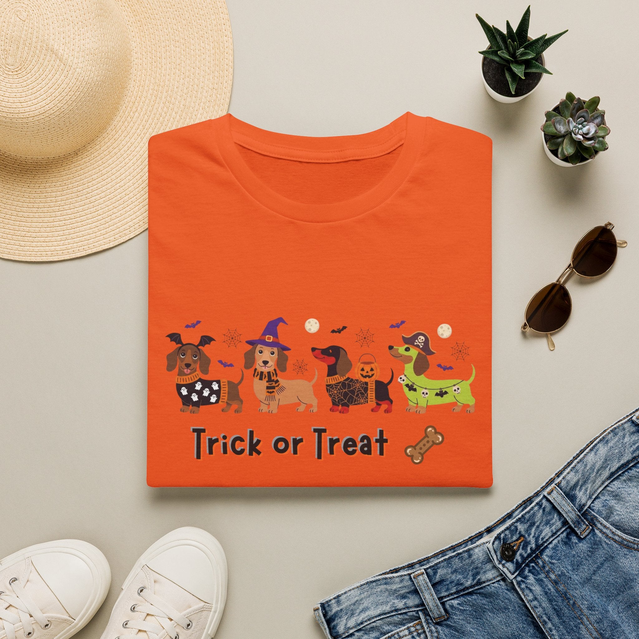 Halloween Dachshund T-Shirt — Trick or Treat Wiener Dog Tee