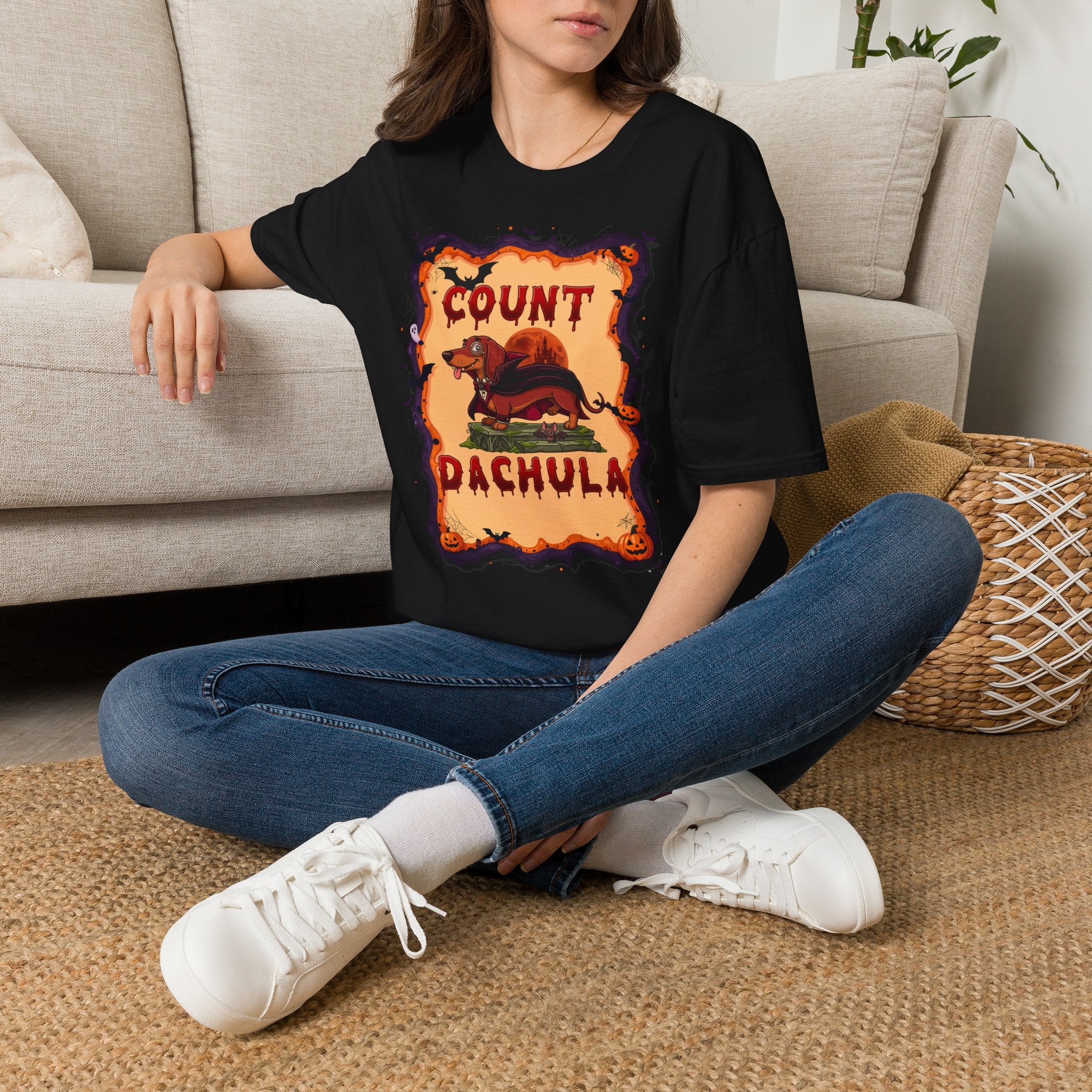 Count Dachula T-Shirt — Funny Halloween Dachshund Tee