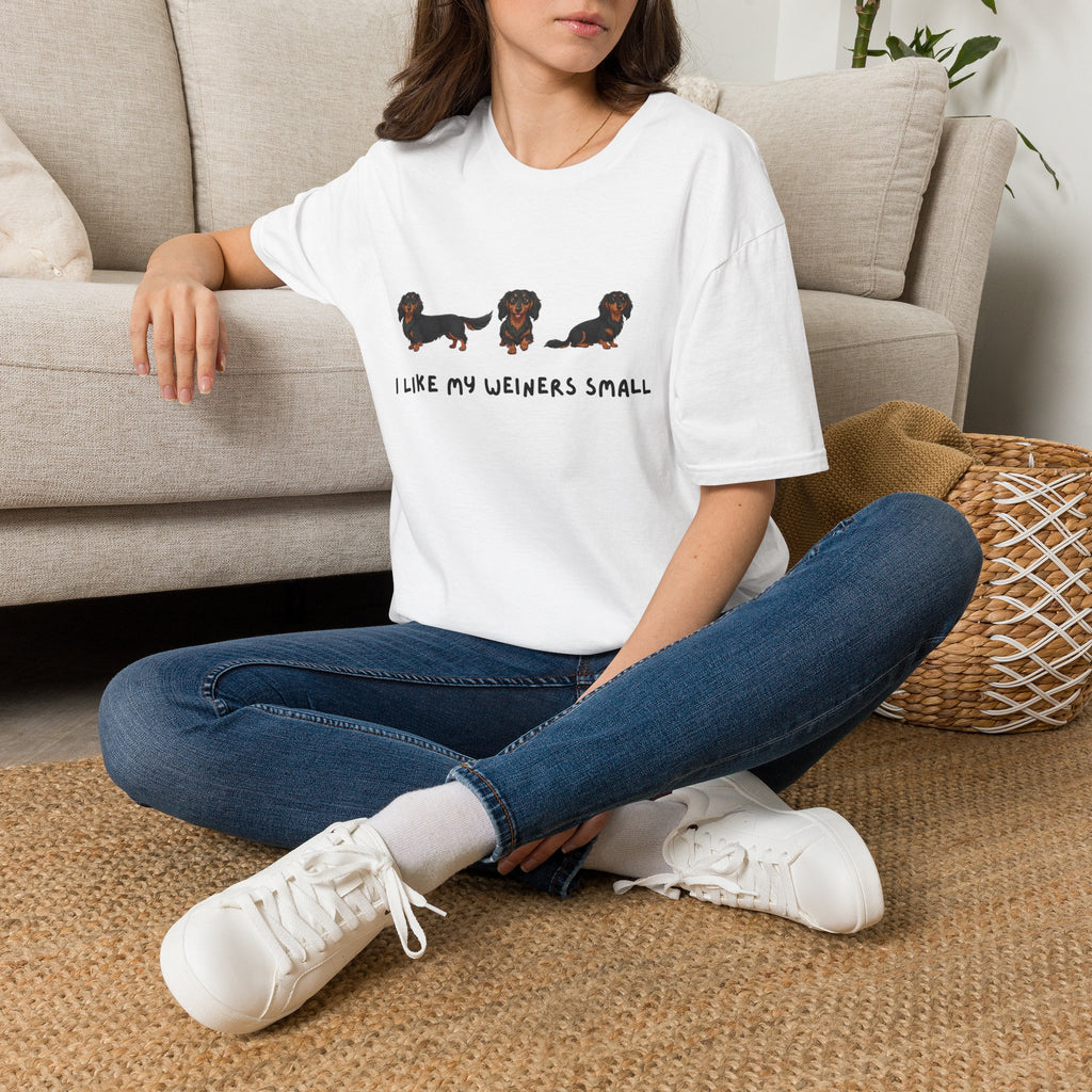 Dachshund Tee - "I Like My Weiners Small" Cute Wiener Dog T-Shirt