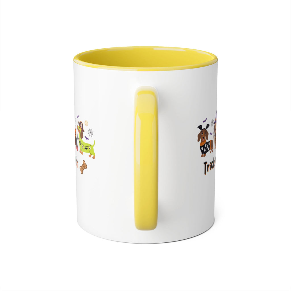 Halloween Dachshund Mug — "Trick or Treat" 11oz Accent Coffee Cup