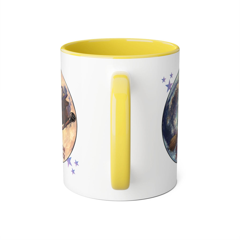 Witch Dog Moon Accent Mug — “My Dog Can Drive Stick” 11oz