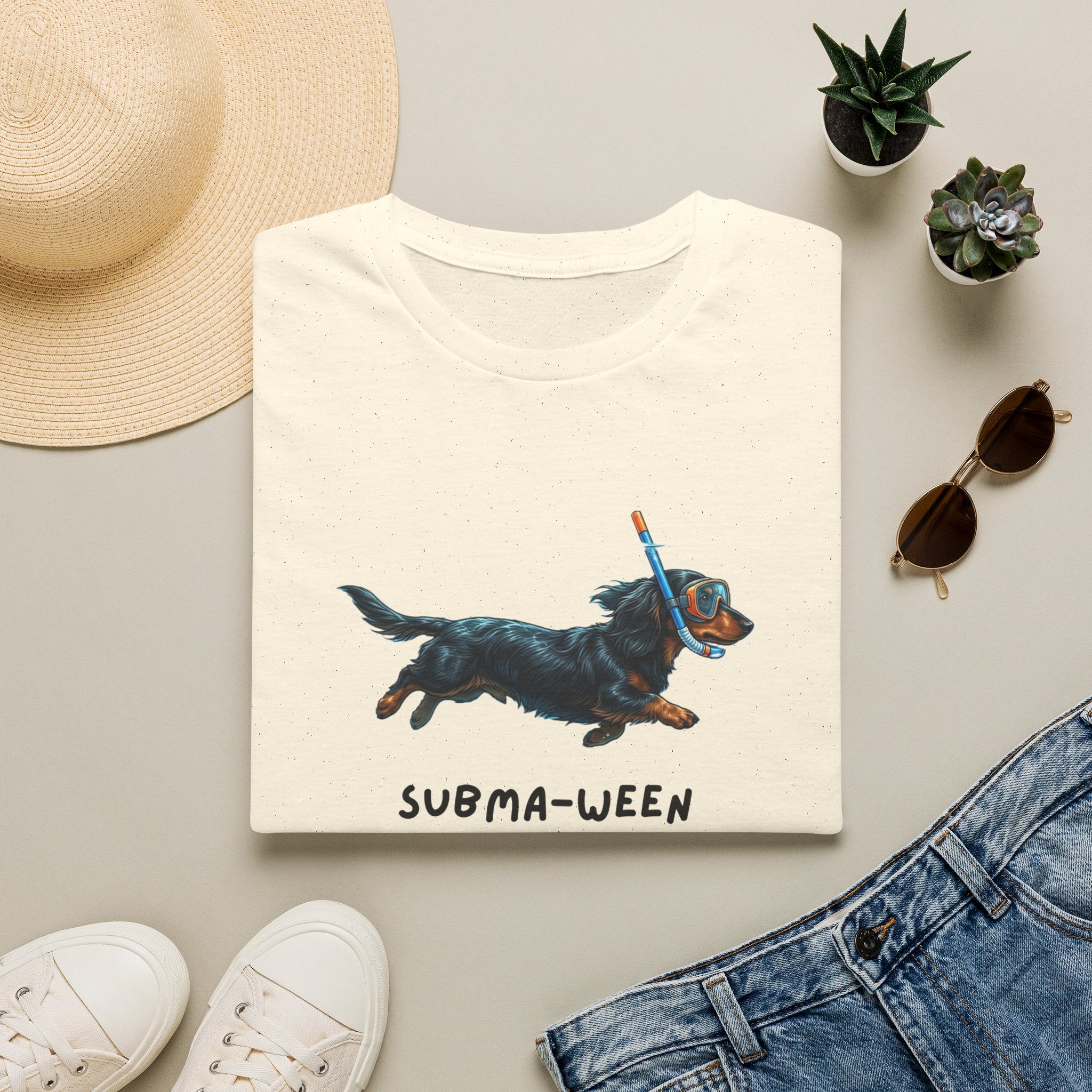 Subma-Ween Dachshund Snorkel Tee — Cute Dog Halloween T-Shirt