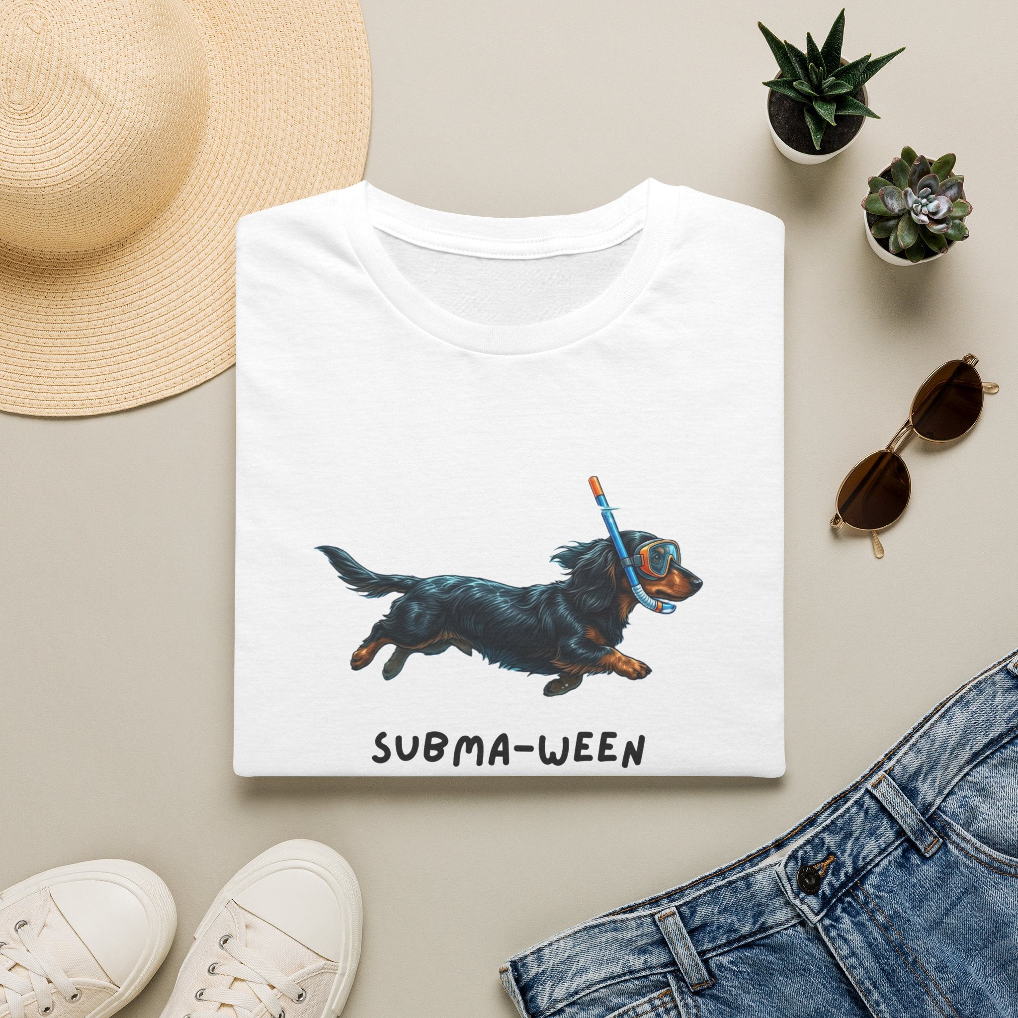 Subma-Ween Dachshund Snorkel Tee — Cute Dog Halloween T-Shirt