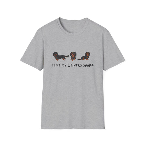 Dachshund Tee - "I Like My Weiners Small" Cute Wiener Dog T-Shirt