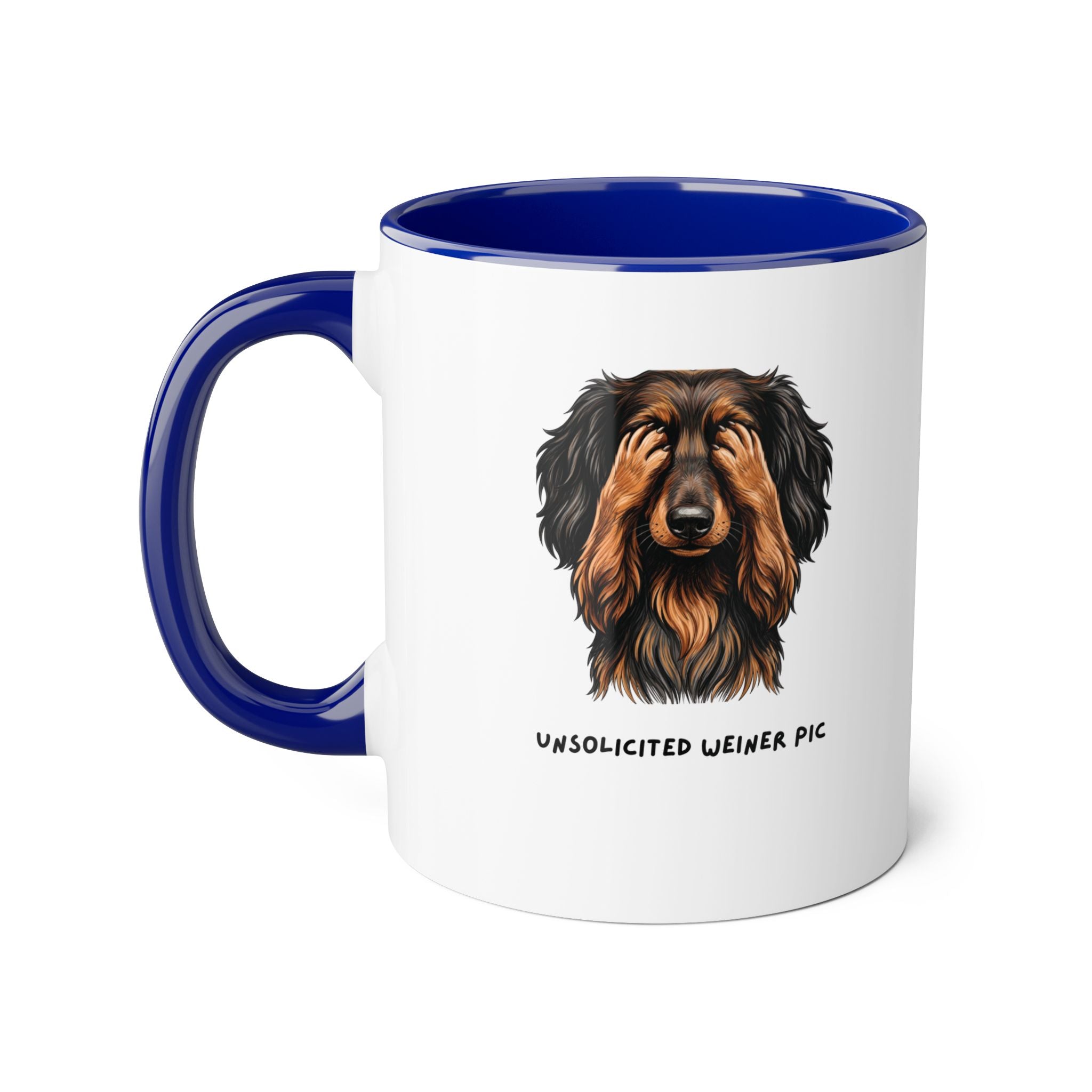 Dog Mug – "Unsolicited Weiner Pic" Dachshund Accent Coffee Mug, Funny Pet Lover Gift, 11oz