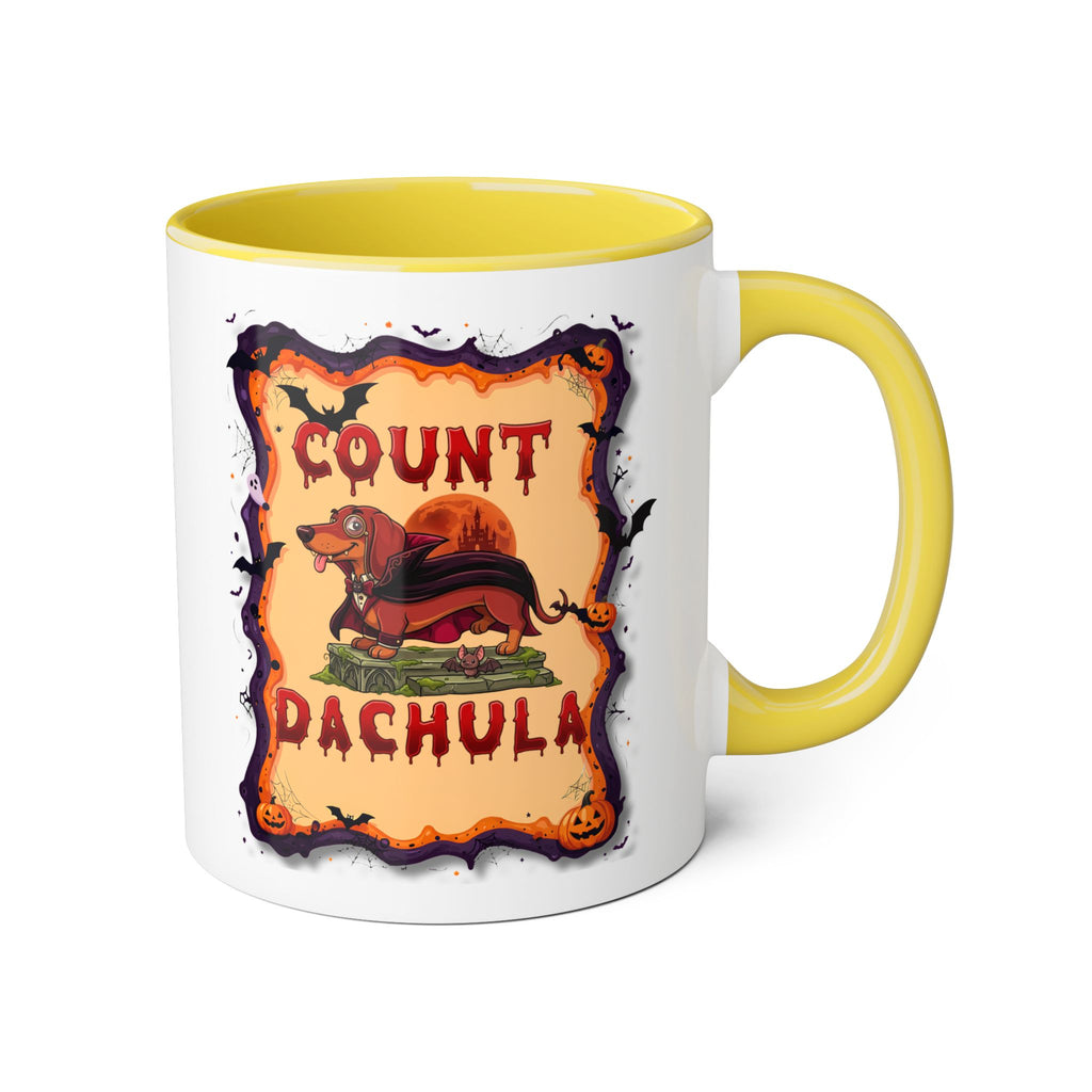 Count Dachula Mug — Funny Halloween Dachshund Coffee Cup (11oz Accent)