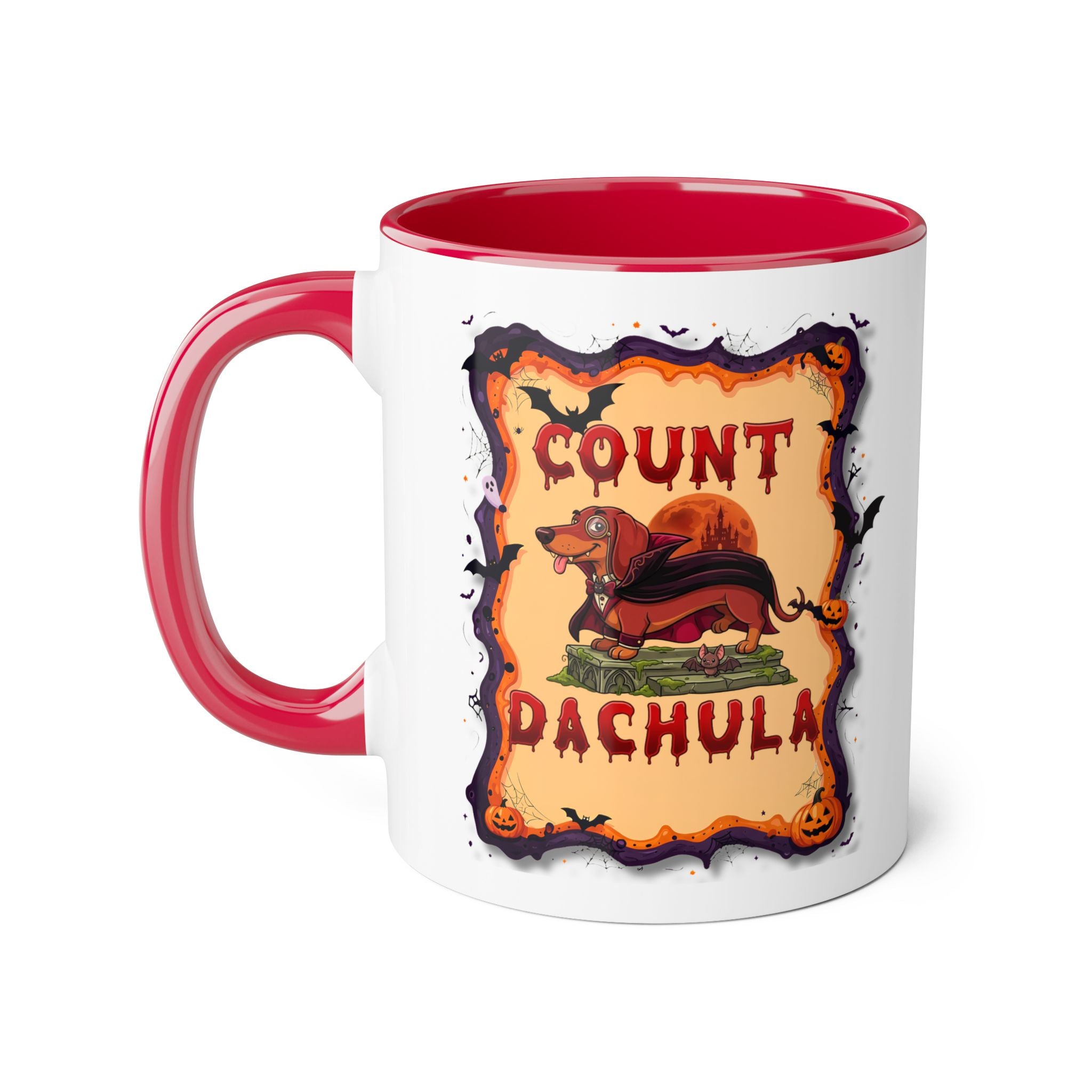 Count Dachula Mug — Funny Halloween Dachshund Coffee Cup (11oz Accent)