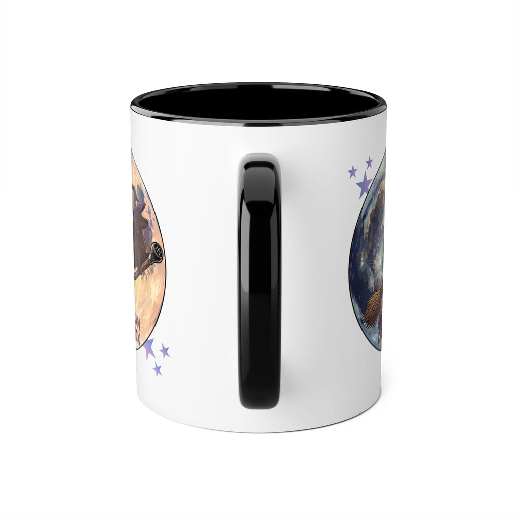 Witch Dog Moon Accent Mug — “My Dog Can Drive Stick” 11oz