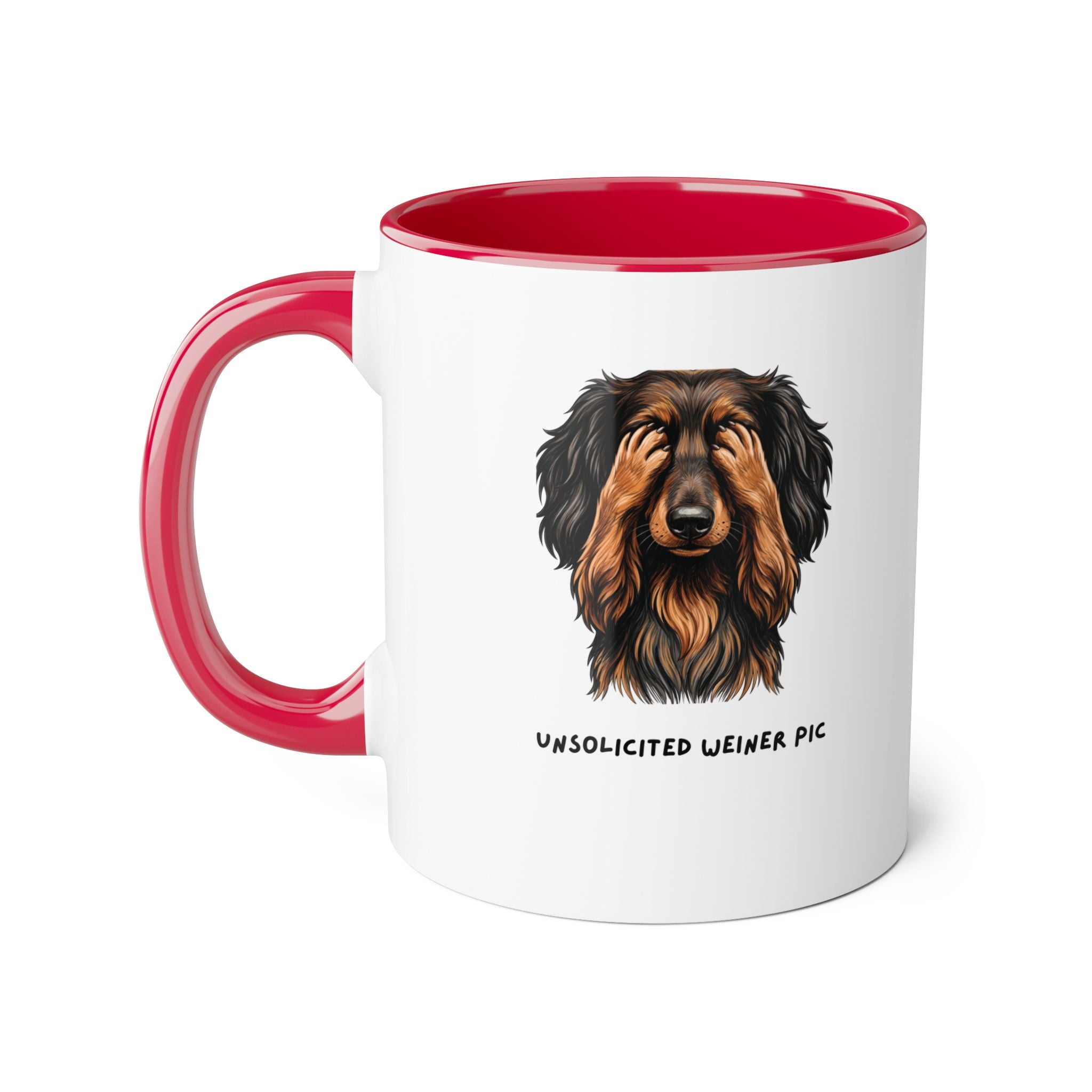 Dog Mug – "Unsolicited Weiner Pic" Dachshund Accent Coffee Mug, Funny Pet Lover Gift, 11oz