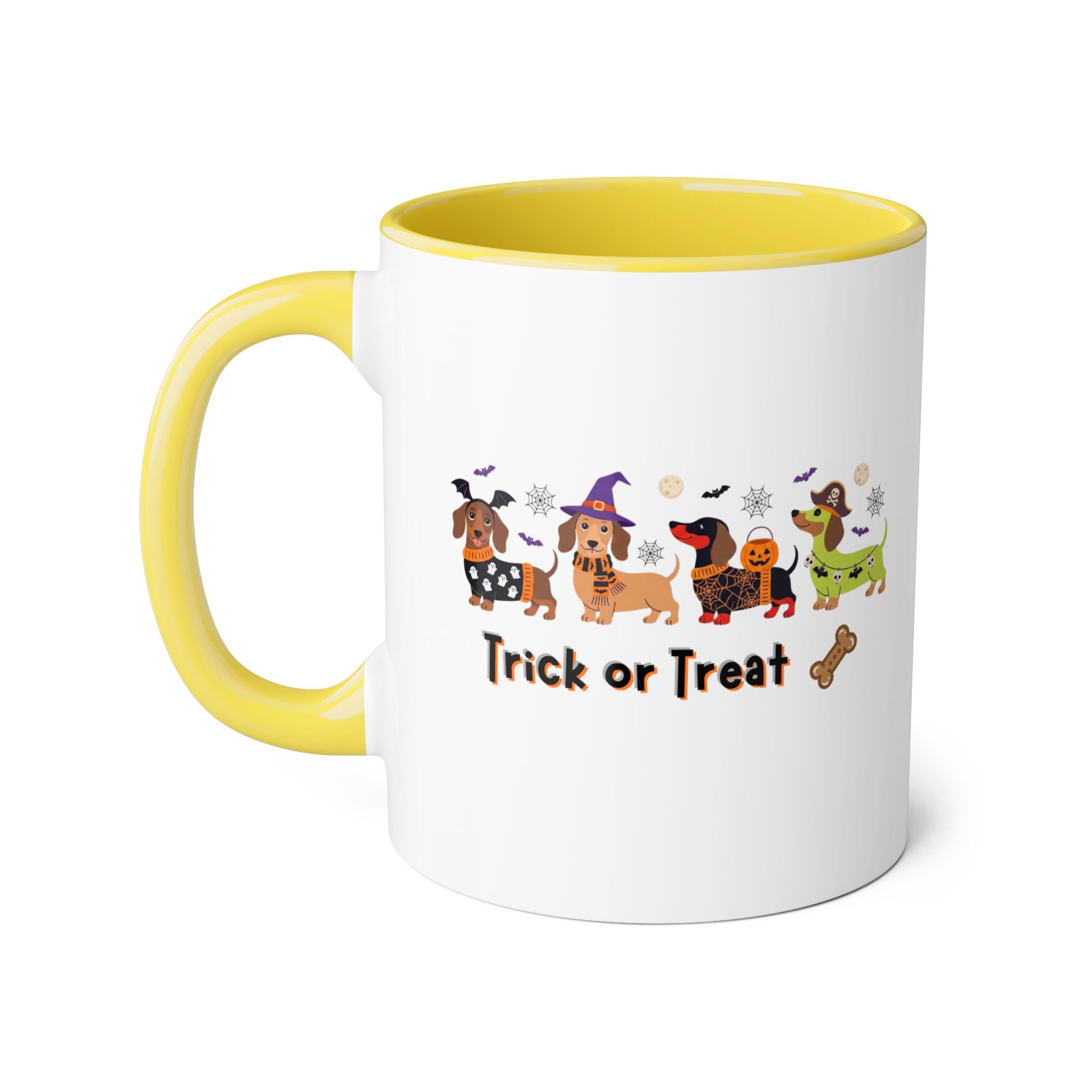 Halloween Dachshund Mug — "Trick or Treat" 11oz Accent Coffee Cup