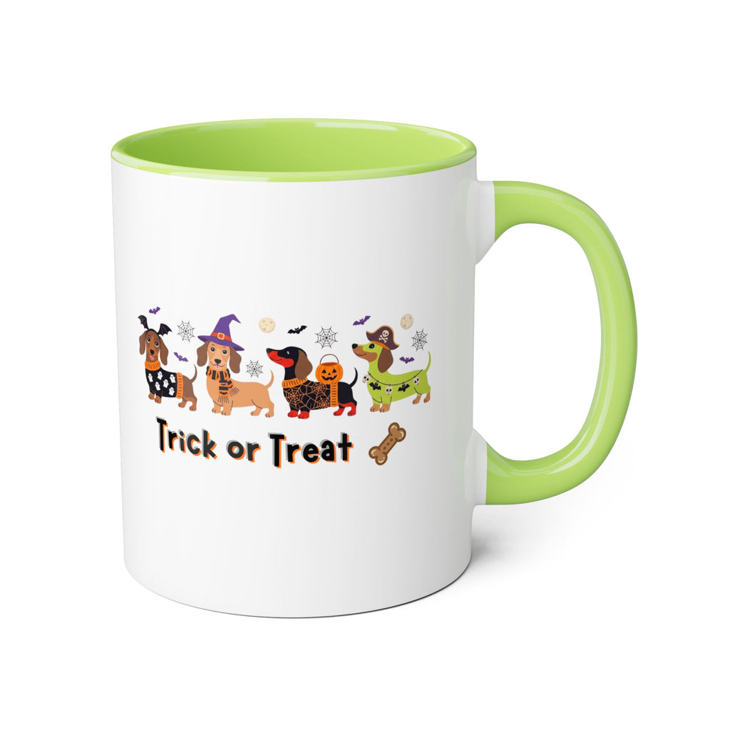 Halloween Dachshund Mug — "Trick or Treat" 11oz Accent Coffee Cup