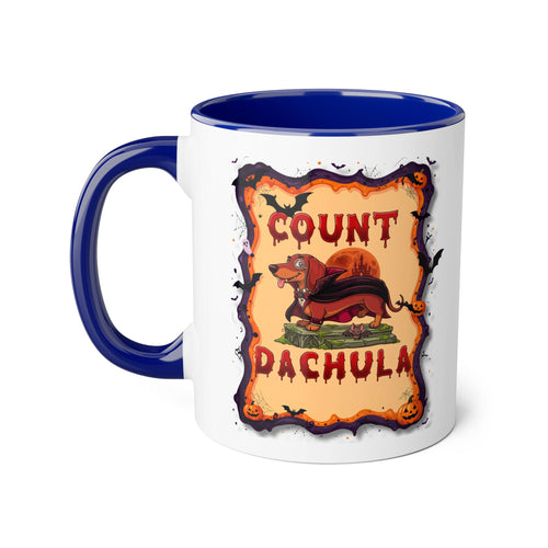 Count Dachula Mug — Funny Halloween Dachshund Coffee Cup (11oz Accent)