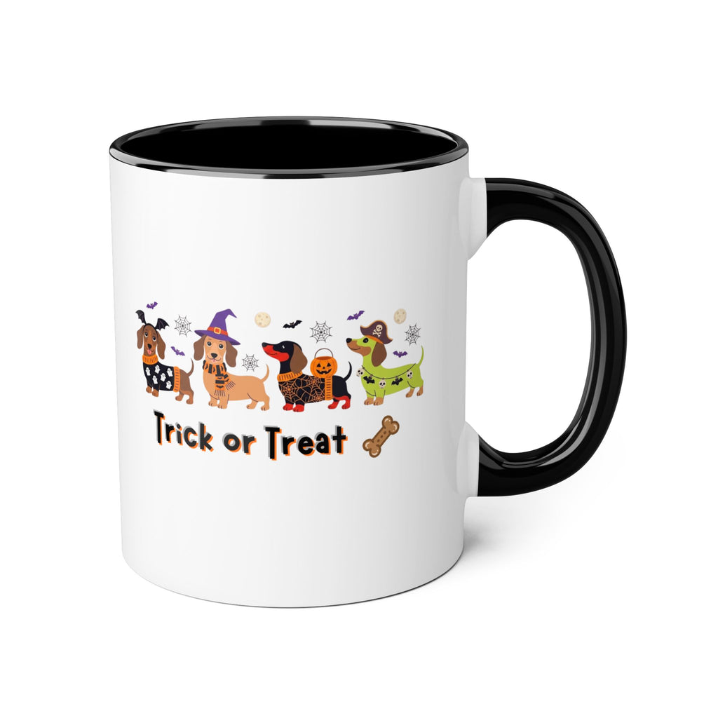 Halloween Dachshund Mug — "Trick or Treat" 11oz Accent Coffee Cup