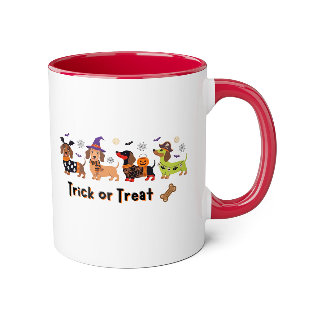 Halloween Dachshund Mug — "Trick or Treat" 11oz Accent Coffee Cup