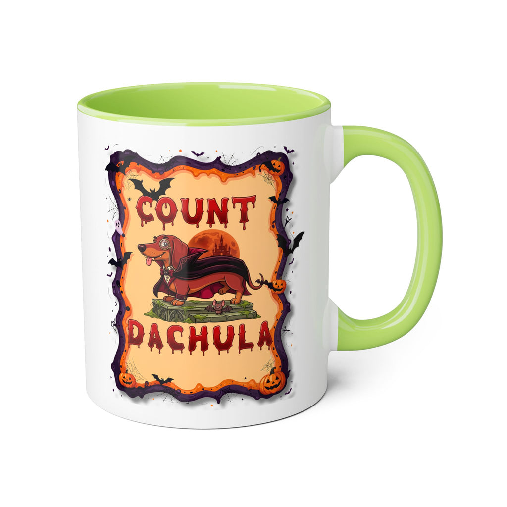 Count Dachula Mug — Funny Halloween Dachshund Coffee Cup (11oz Accent)
