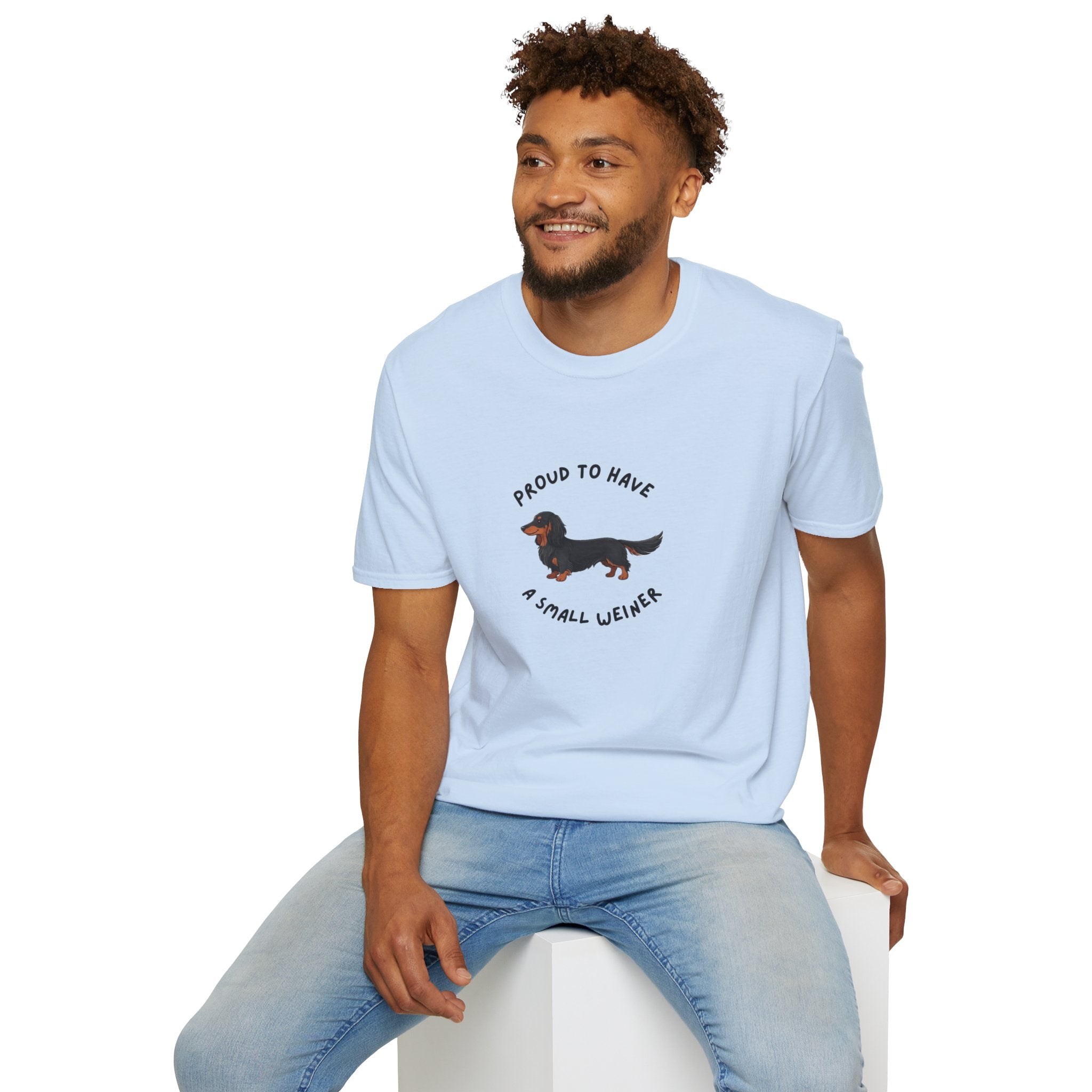 Dachshund T-Shirt — "Proud to Have a Small Weiner" Cute Wiener Dog Tee
