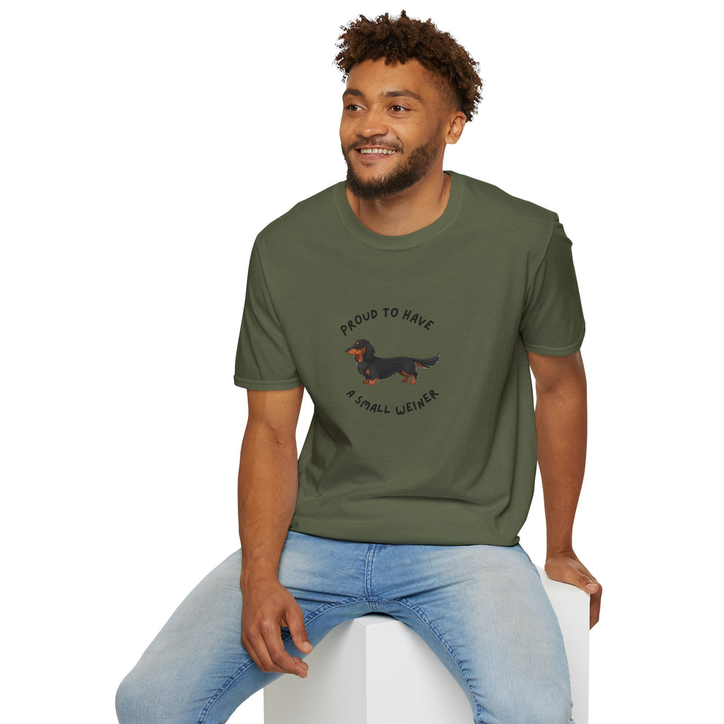 Dachshund T-Shirt — "Proud to Have a Small Weiner" Cute Wiener Dog Tee