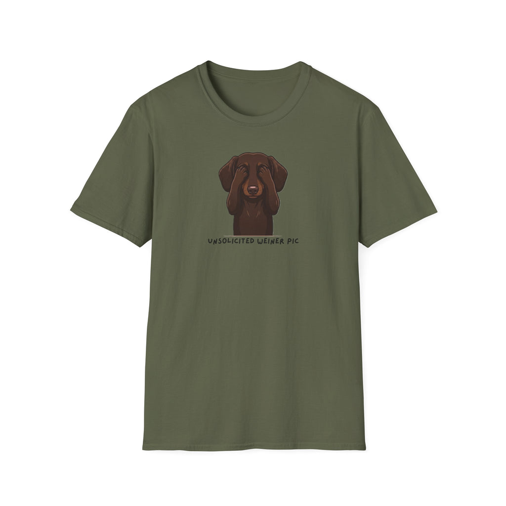 Dog Lover T‑Shirt – "Unsolicited Weiner Pic" Dachshund Graphic Tee